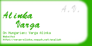 alinka varga business card